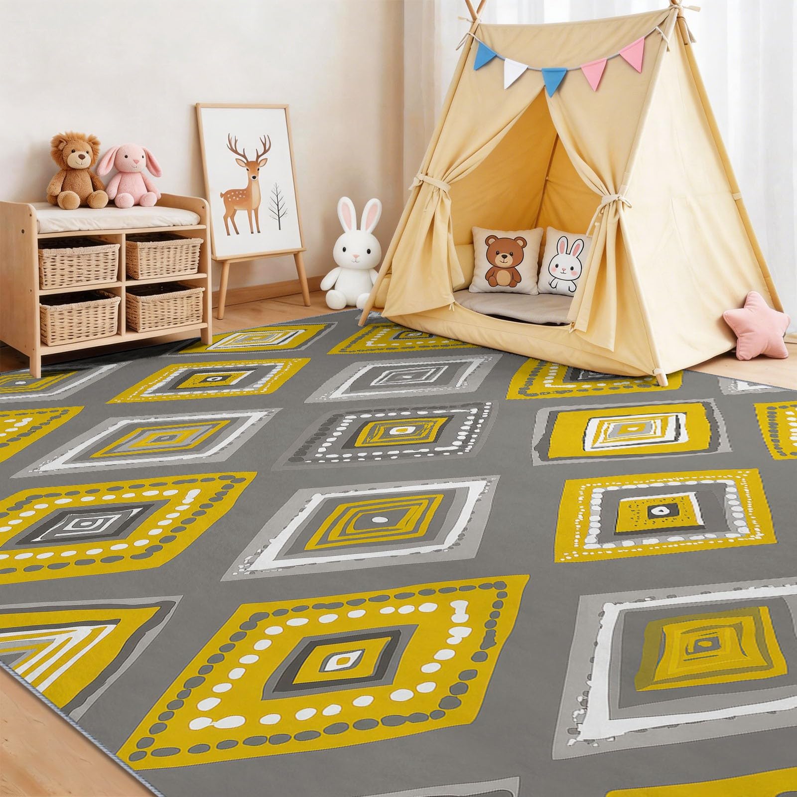 Nordisch Minimalistisch Polyester Wohnzimmer Teppich 120 x 180 cm