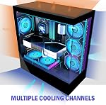 KEDIERS PC CASE ATX 7 PWM ARGB Ventilateurs pré-installés, boîtier d'ordinateur Mid Tower de type C avec double verre trempé plein vue, jeu PC C'est une affaire, Black,P4 ARGB