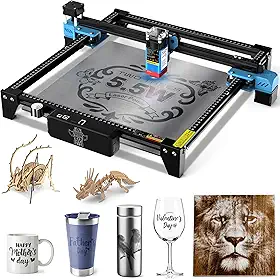 Twotrees Gravador a laser TTS-55 Pro, máquina de gravação a laser 20W, cortador a laser, ferramenta de gravação a laser para madeira, metal, alumínio, vidro, couro