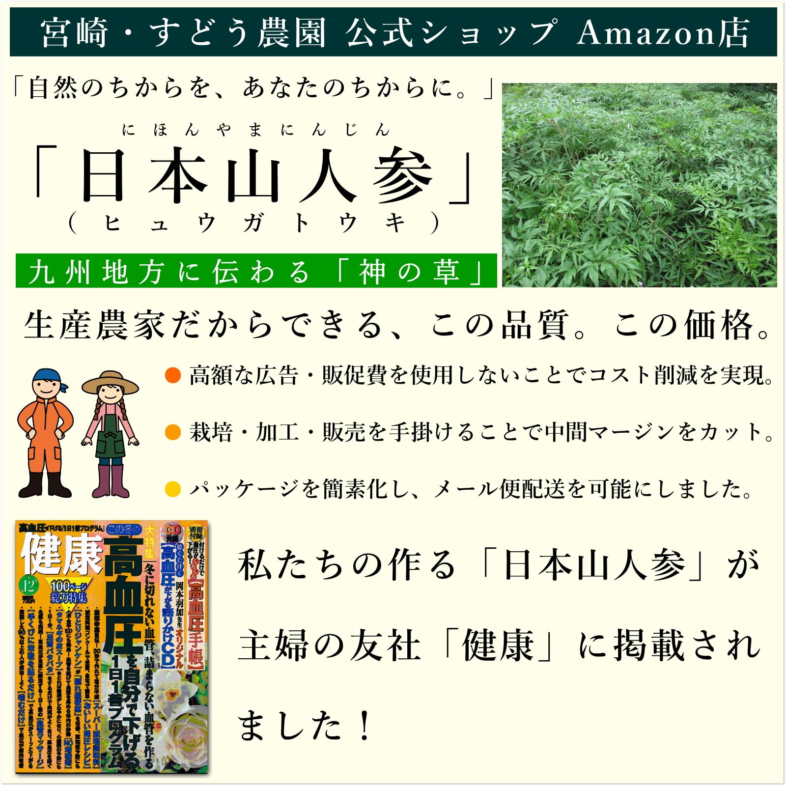 Amazon.co.jp: 【生産農家直送】日本山人参サプリ（ヒュウガトウキ