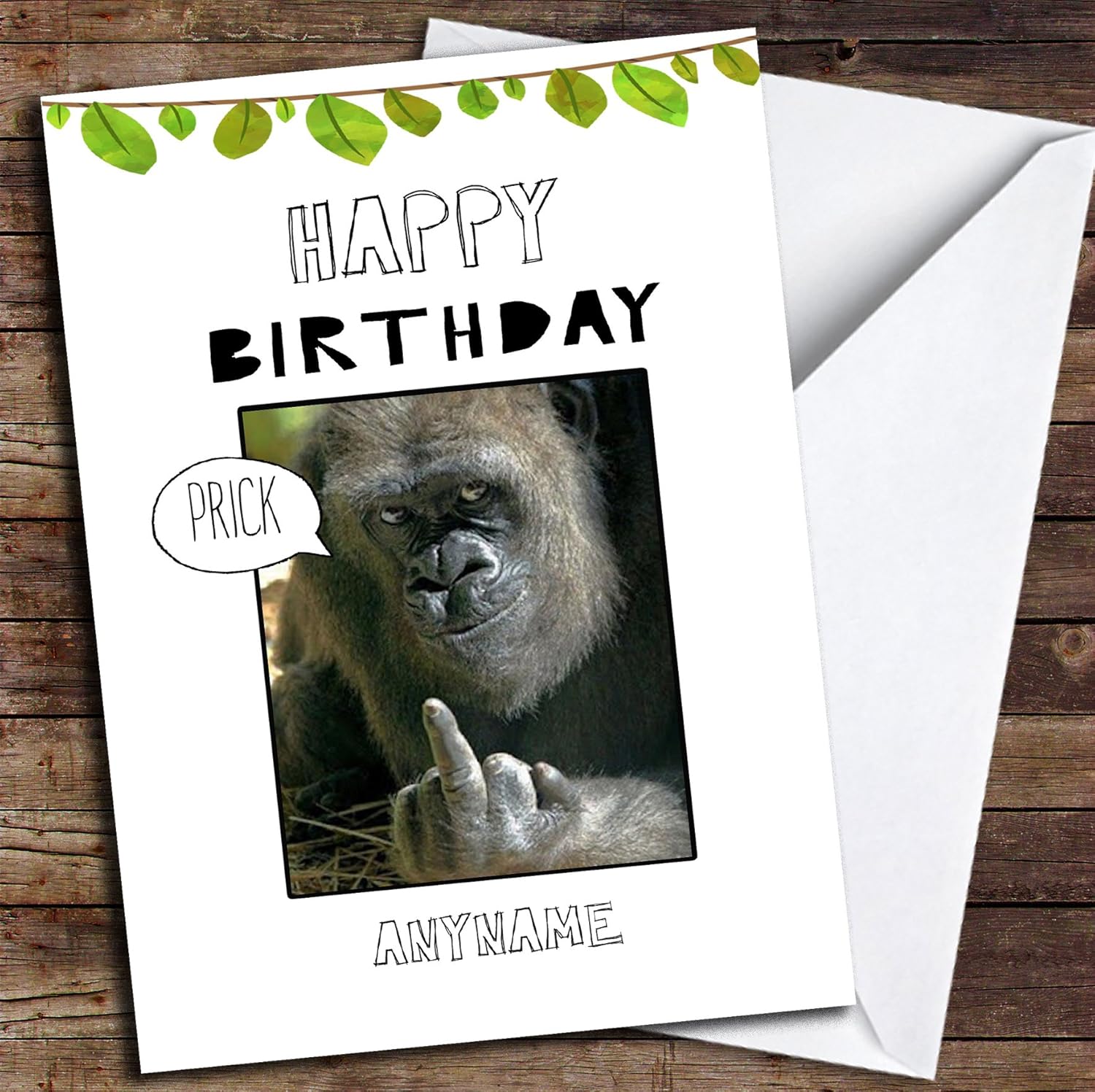 Amazon Com Funny Offensive Swearing Gorilla Personalized Birthday Greetings Card Office Products