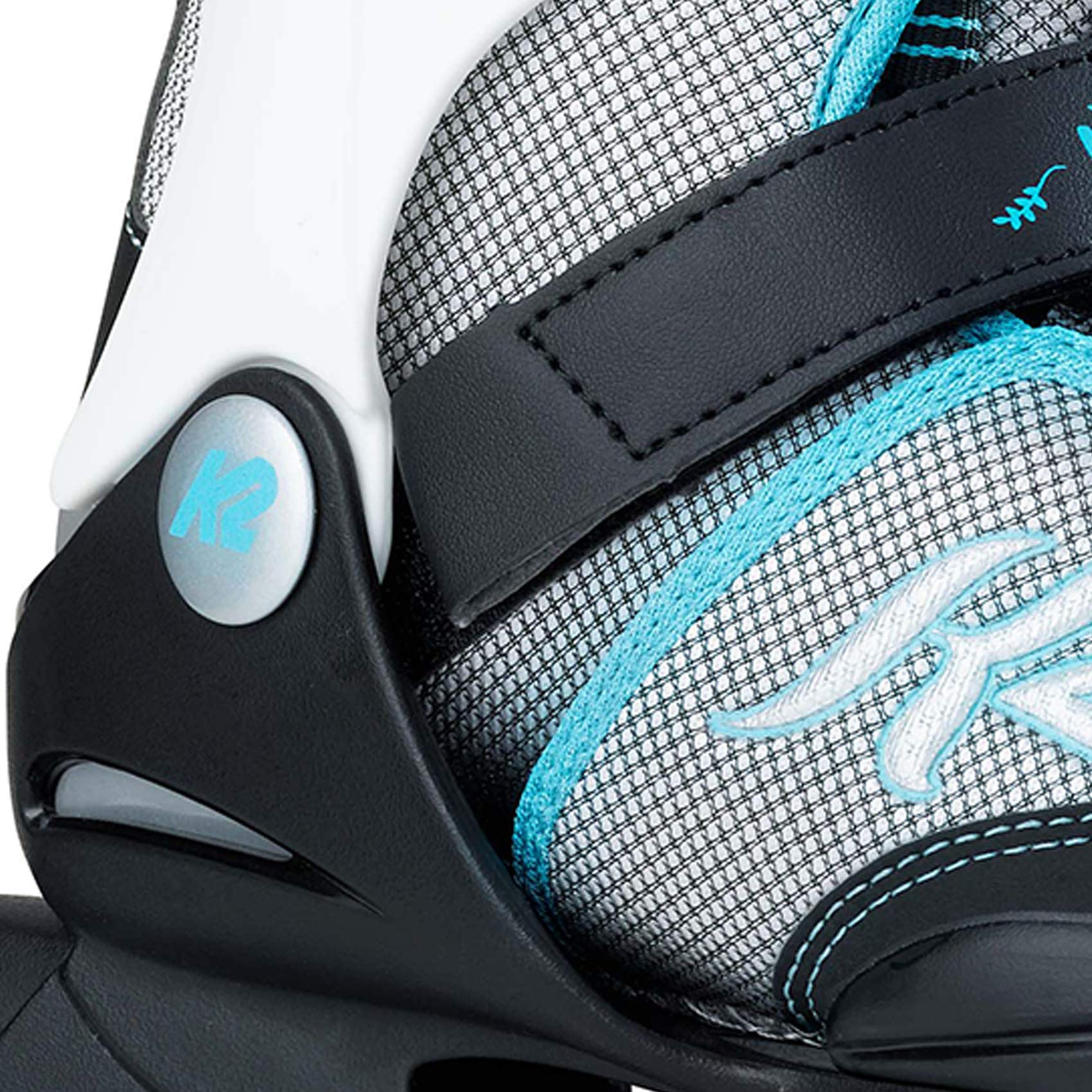 K2 Skates Marlee Inlineskates voor meisjes, zwart - grijs - lichtblauw - L ( EU: 35-40 / UK: 3-7 / US: 4-8) - 30B0202