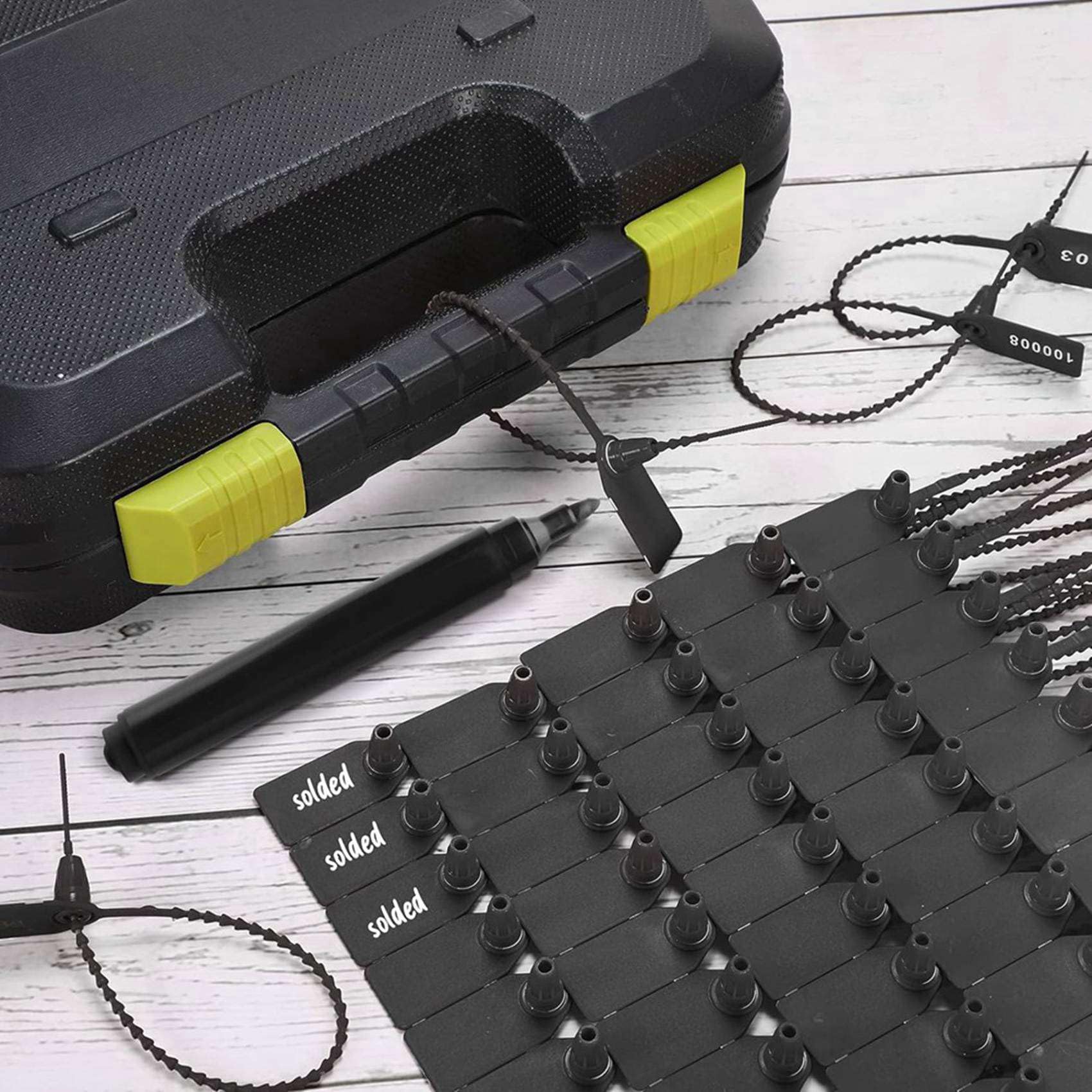 Sigilli Antimanomissione nel Plastica da 2000 Pezzi Etichette per Estintori Etichette di Sicurezza Sigilli di Sicurezza Fascette Numerate Etichette Nere