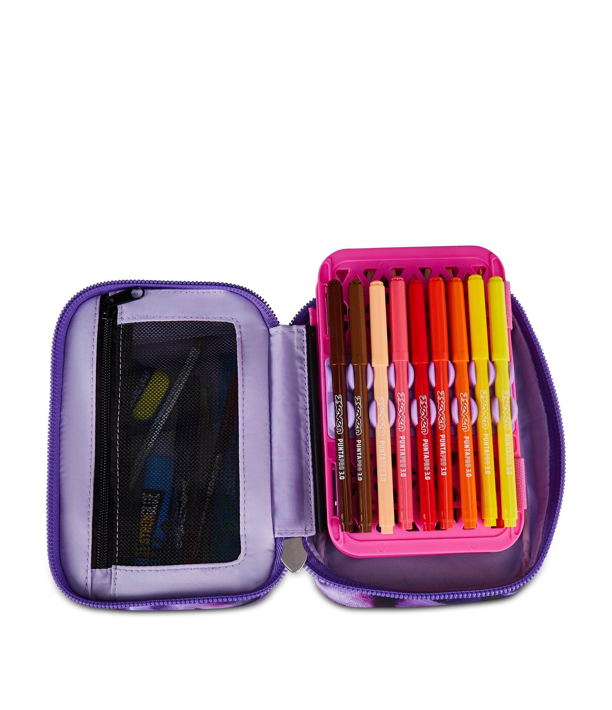 Seven Astuccio Scuola Speed Pad Plus LOVEPASS, Viola, Portapenne attrezzato, 45 pezzi, Planche amovibili, Tasca interna per cancelleria, Accessori Zaino, Scuola elementare e media, Bambina, Ragazza