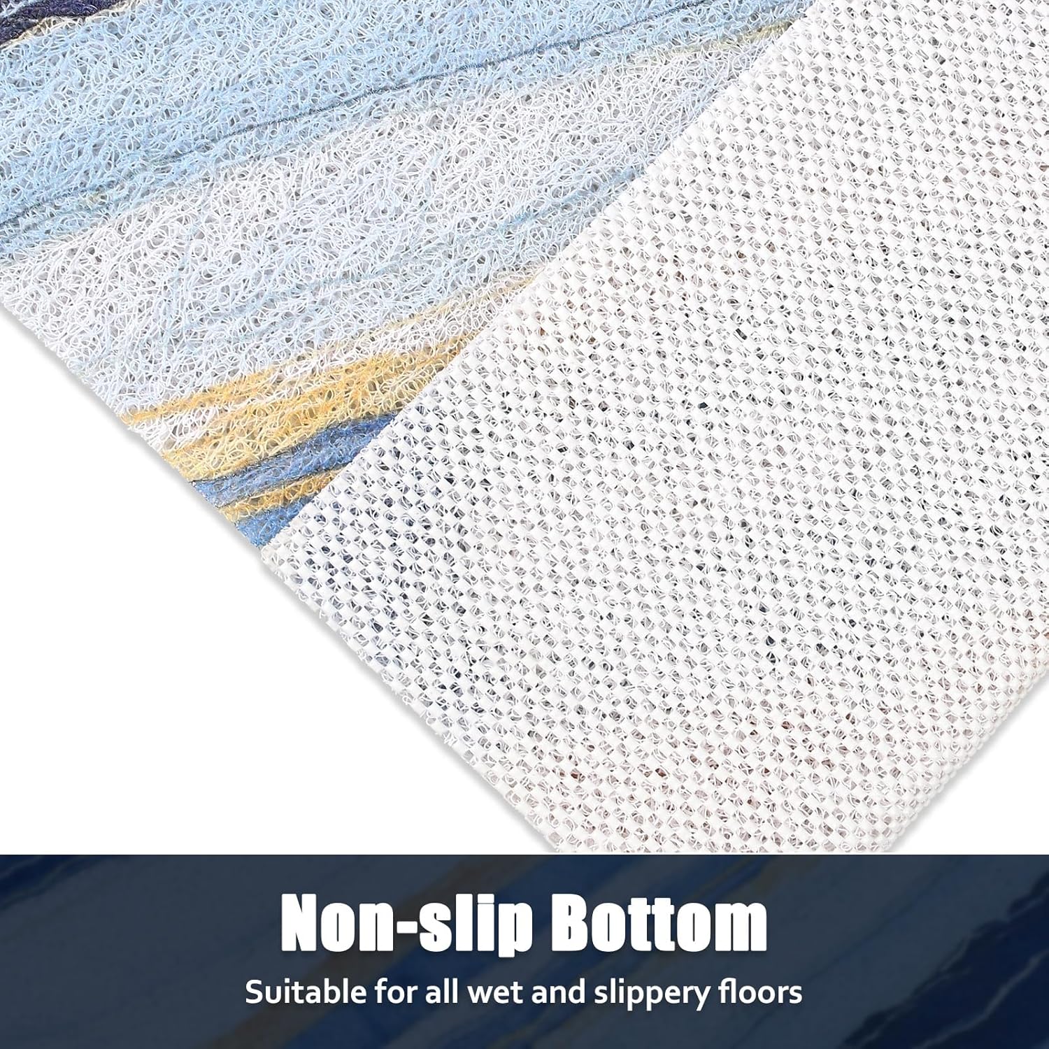 Bathtub Mat Shower Mat Non-Slip: 16x 39 Inch Soft Comfort Bath Mat with Drainage Holes, PVC Loofah Massage Bathmat for Shower, Tub, Bathroom, Wet Areas, Quick Drying