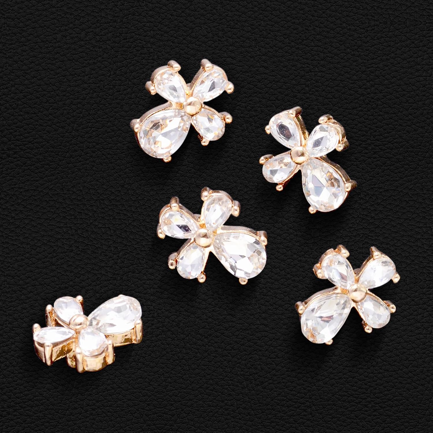 10 PCS Gold Rhinestone Buttons, Crystal Diamond Flower Embellishments for Sewing Crafts DIY Jewelry Wedding Bouquet Clothing Decoration, Gold Star