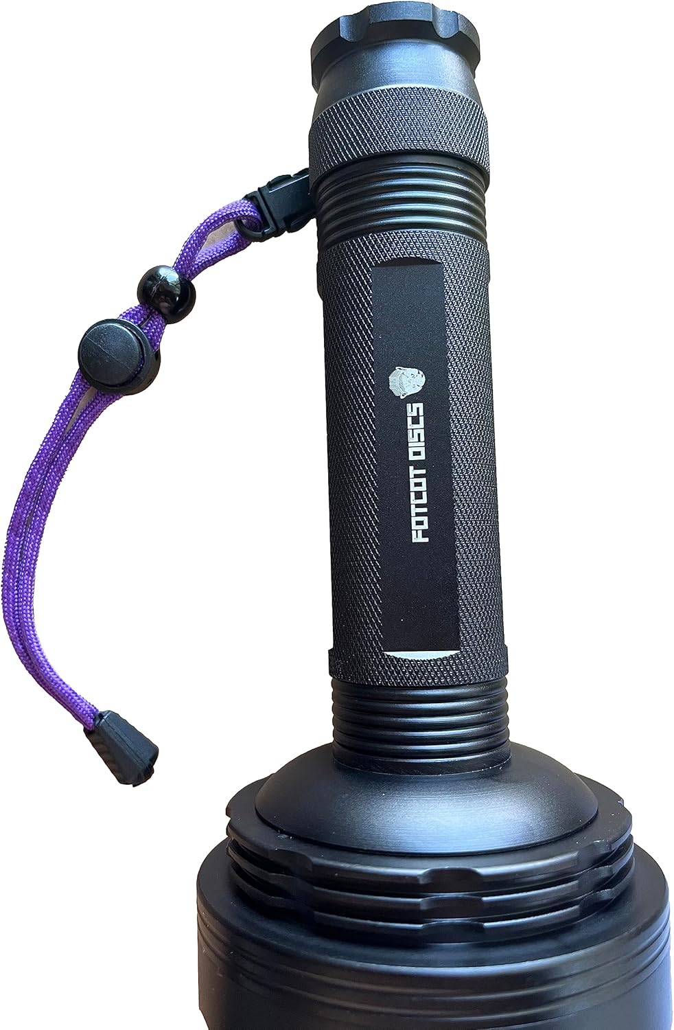 GlowBob Glow in The Dark Midrange Disc Golf Night Light Up Grip PDGA Approved Premium Plastic Recharge Cat Bob Stamp Black Blue Flashlight Combo Packs (GlowBob Black + Jumbo Flashlight)