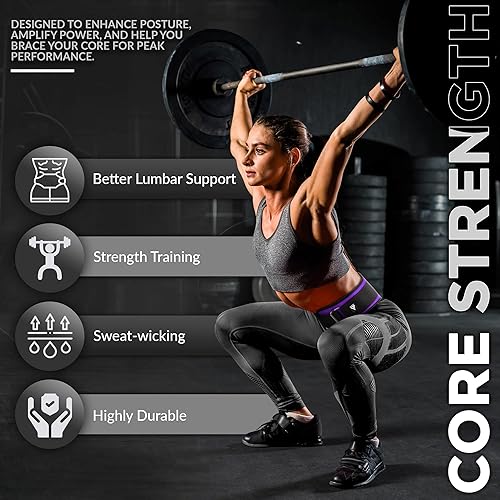 Miniatura 6 de RDX Cinturón de levantamiento de pesas para mujer de 6.5 pulgadas, soporte lumbar acolchado curvado para la espalda, entrenamiento de fuerza física,