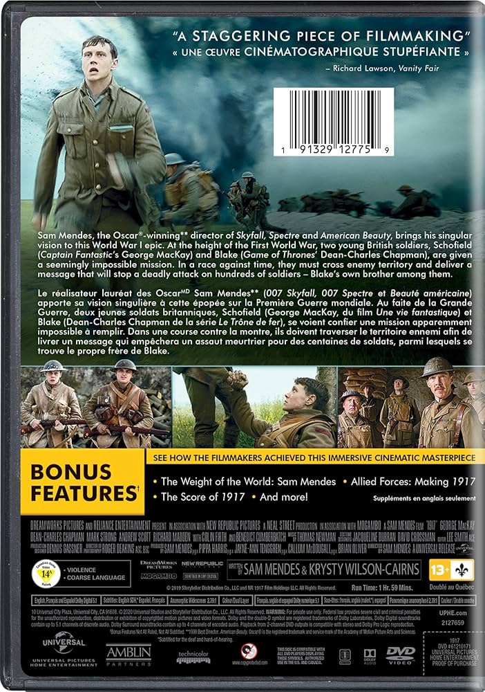 演武 [DVD] 2mvetro 1917 (Bilingual): Amazon.ca: George MackKay, Dean-Charles