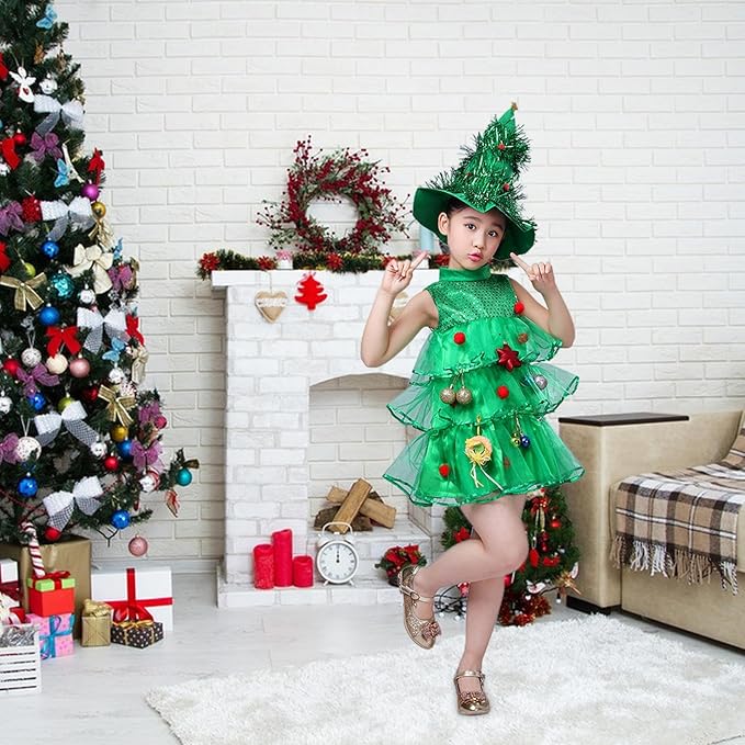 Générique Déguisement Sapin De Noël Pour Femme Noël, Robe En Tulle