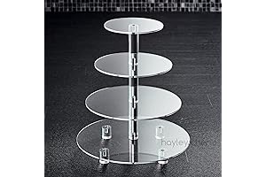 4-Tier Acrylic Cupcake Stand, Display 40 Cupcakes with Tote Bag