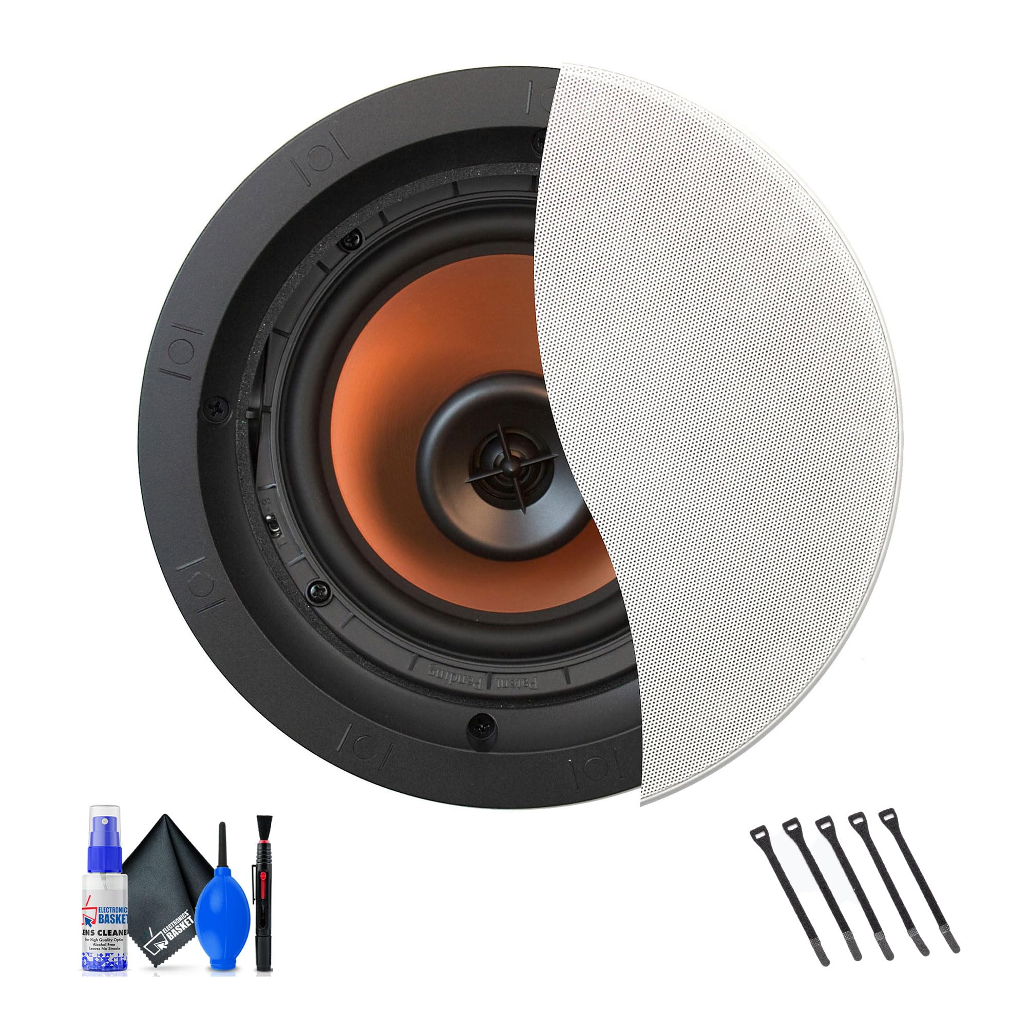 Klipsch CDT-5650-C 2-Way Pivoting in-Ceiling Loudspeaker (CDT-5650-C) Bundle Including: Cable Ties, Cleaning Kit