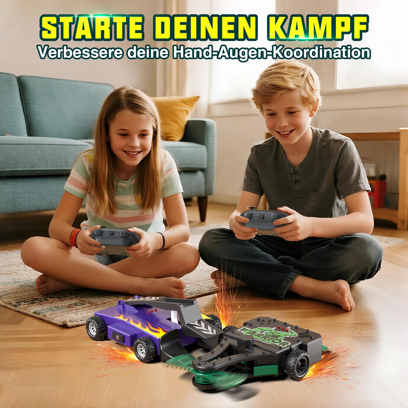 Ferngesteuertes Battle Roboter, RC Fighting Roboter Spielzeug für Kinder, RC Auto mit 360° Drehung & Waffen, Interaktives Ferngesteuertes Spielzeug Geschenke für Jungen ab 5 6 7 8 9 10 11 12 Jahren