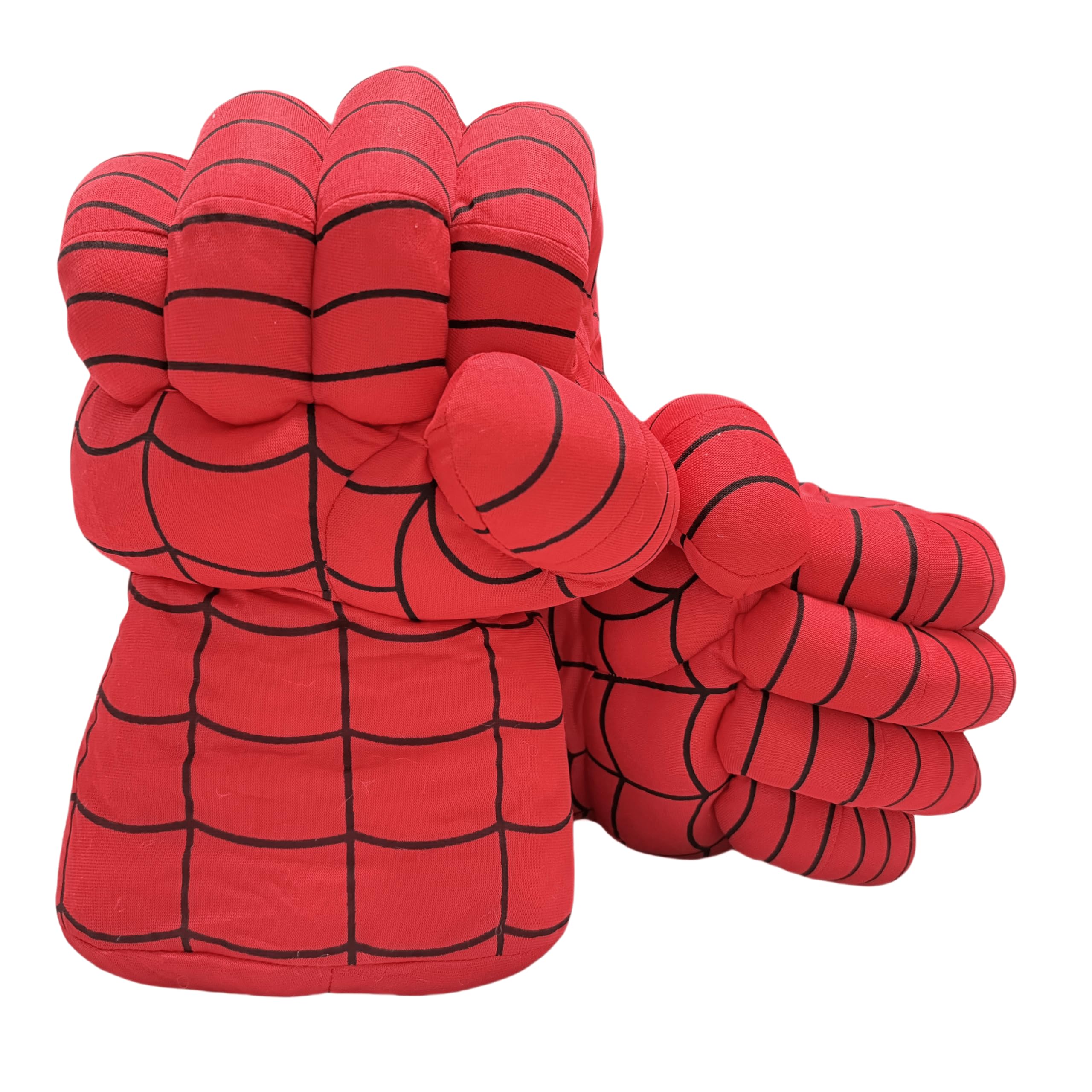 Superhelden Kinderspielzeug, Fausthandschuhe, Boxhandschuhe, Hände, weiche Plüschfäuste, Cosplay für Jungen, Geschenk zu Weihnachten, Halloween und Geburtstag (Red)