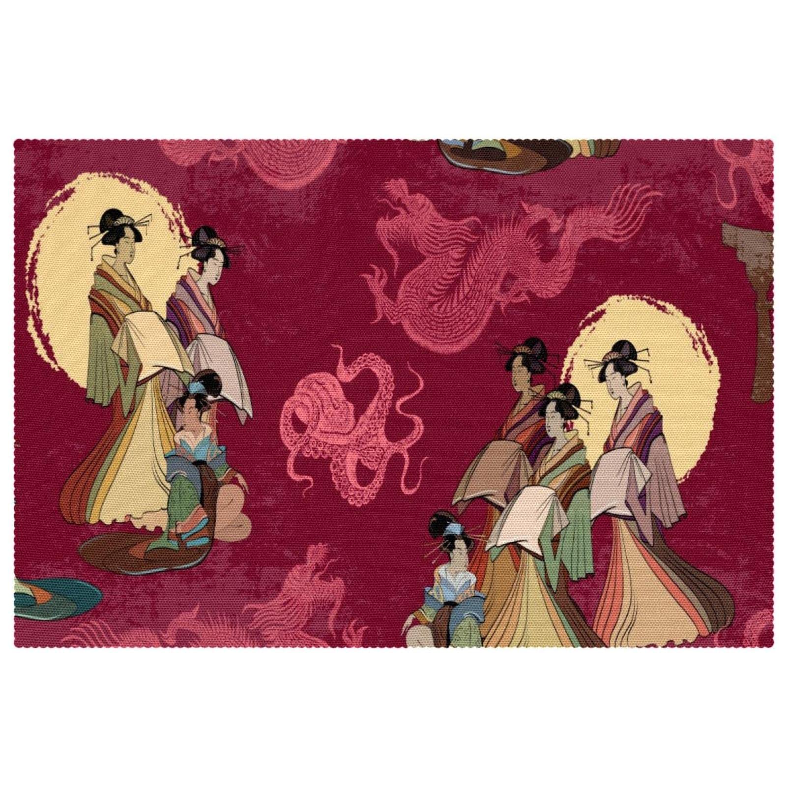 Set de table résistant à la chaleur en tissu Oxford motif dragon pour table propre