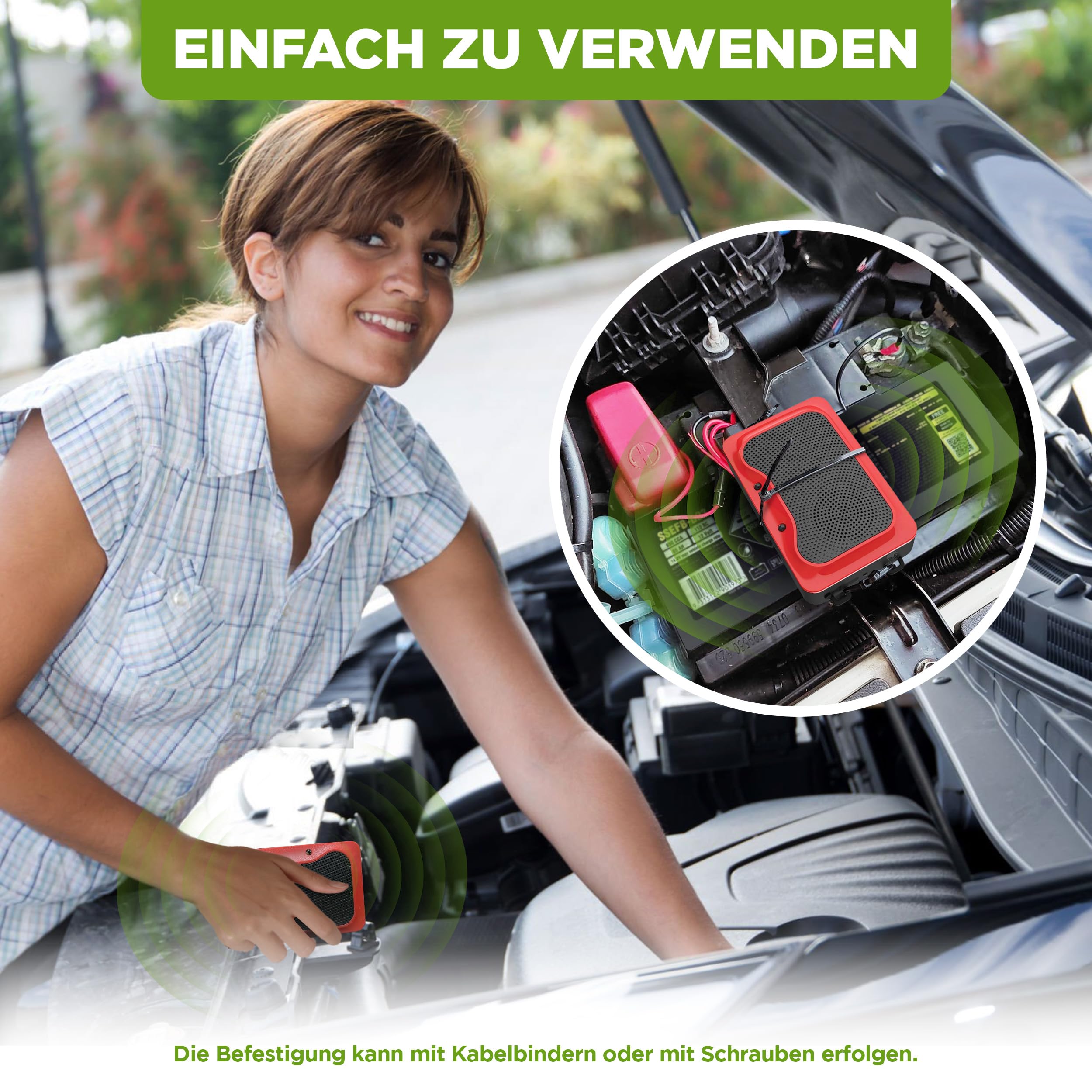 ISOTRONIC Marderschreck mit LED-Blitzlicht & Ultraschall – Batteriebetriebene Marderabwehr für Auto, Dachboden, Garage & Haus – Marderschutz gegen Marder, Mäuse, Ratten & Siebenschläfer (2 Stück)