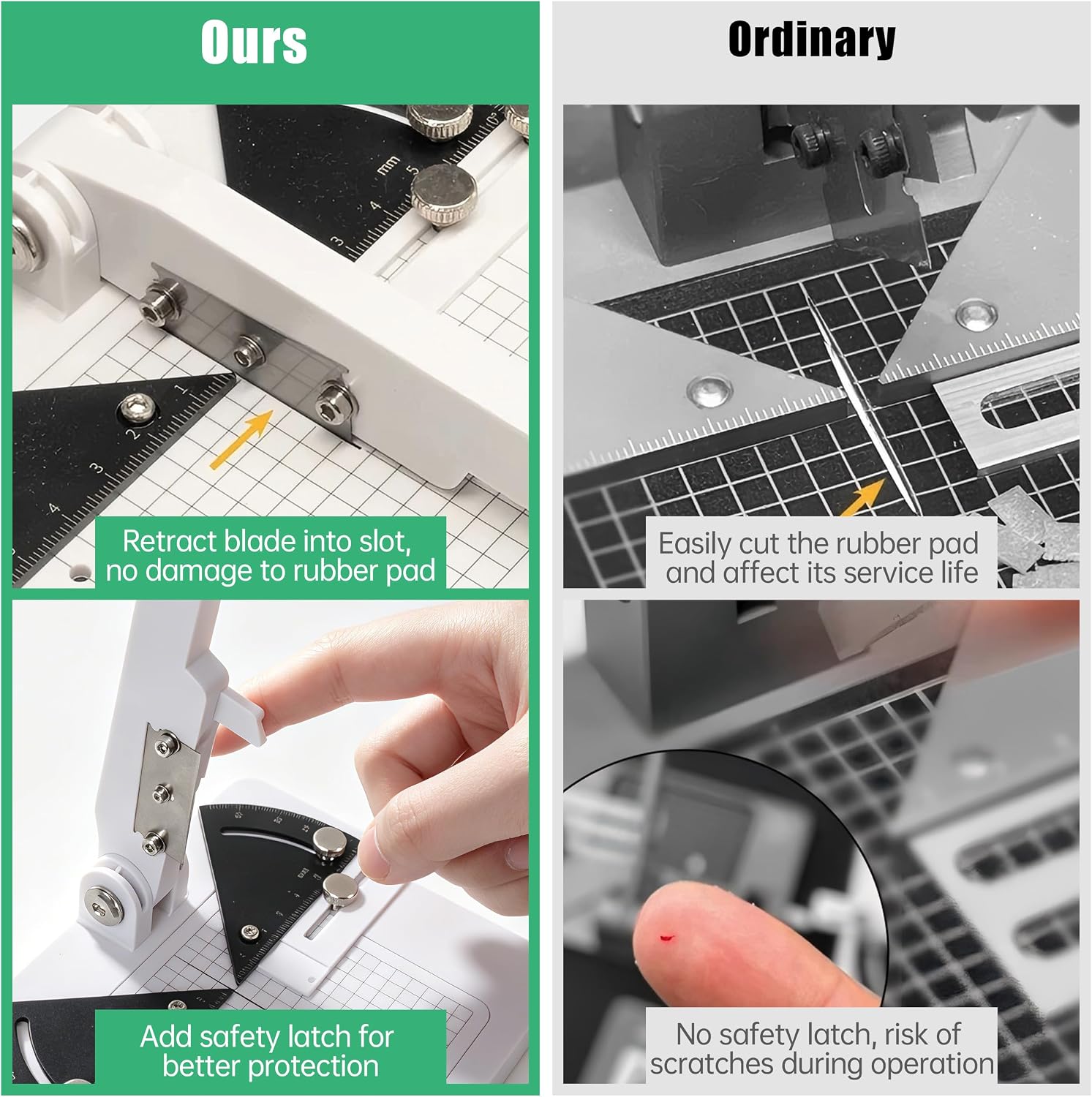 XUNKUNER Angle Miter Cutter,Labor-Saving Angle Slicer with 0.23mm Ultra-Thin 3-Edge Blade, 0°-45° Adjustable Precision Cutter Only for Plastic and Wood, 2 Replacement Blades Included