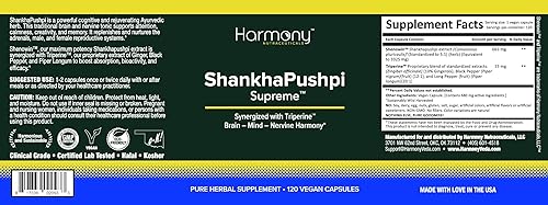 Miniatura 2 de ShankhPushpi Supreme - Medicina ayurvédica Harmony Nutraceuticals para apoyar el cerebro, la mente y los nervios