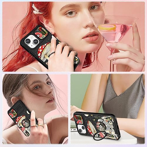 Miniatura 6 de Funda de teléfono para iPhone 14 Plus 2 en 1 para mujer, linda funda de calavera para niñas, diseño de esqueleto gótico, divertido, espeluznante