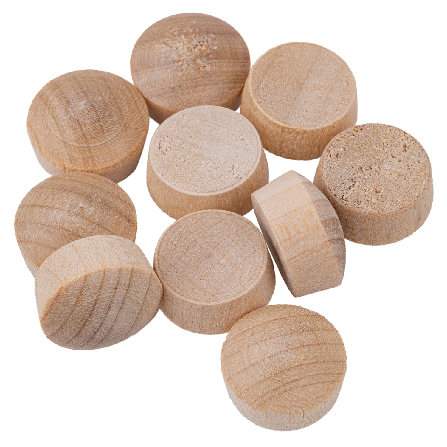 Oak Round Head Screw Hole Plugs | Diameter: 1/2" | Pack of 50 Approx. | Turned End Grain, Screw Hole Buttons, Furniture Grade | UA-108-OW
