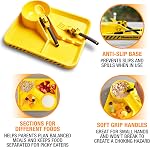 Dinneractive Dining Set for Kids - 3 PC Construction Themed Dinnerware - Tractor Utensils - Toddler Plates - Baby Dishes