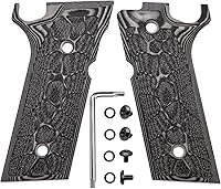 Vista 5 de Guuun Empuñaduras G10 súper Grippy para Beretta 92XI / 92GTS tamaño completo, la textura de las escamas cibernéticas OPS hace que se pegue a tu mano