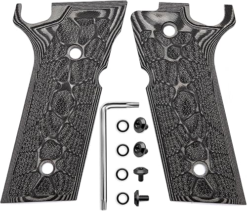 Miniatura 8 de Guuun Empuñaduras G10 súper Grippy para Beretta 92XI  92GTS tamaño completo, la textura de las escamas cibernéticas OPS hace que se pegue a tu mano