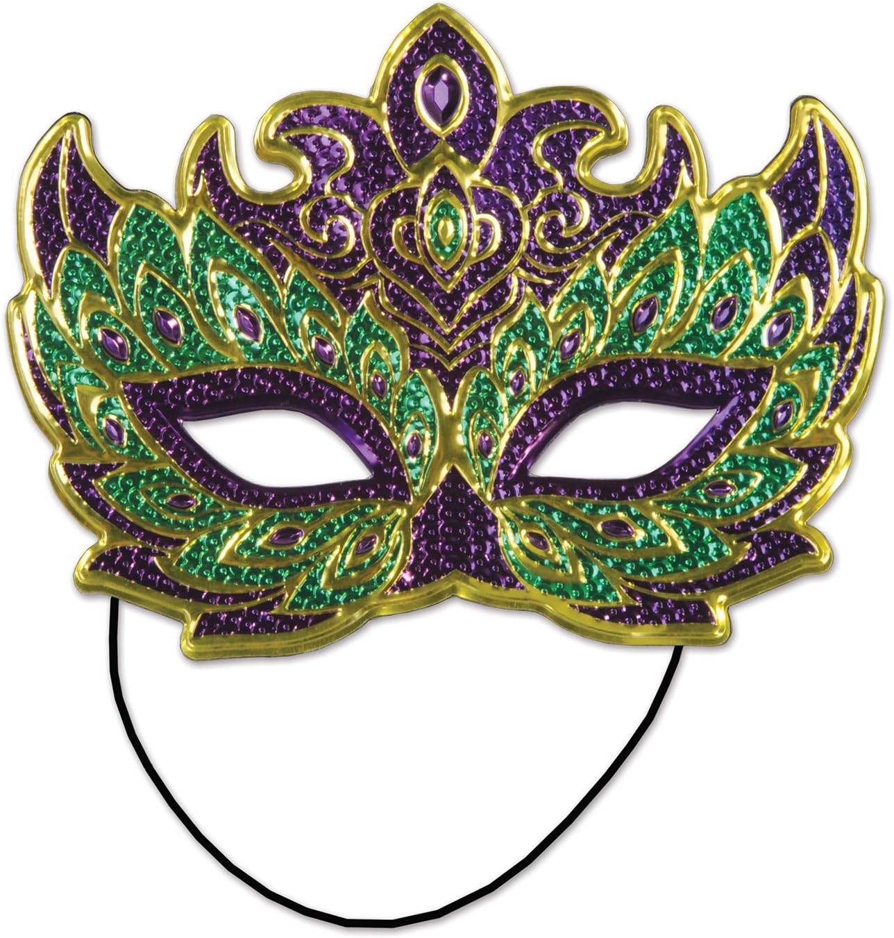 Beistle 60056 Mardi Gras Costume Mask, Multicolor