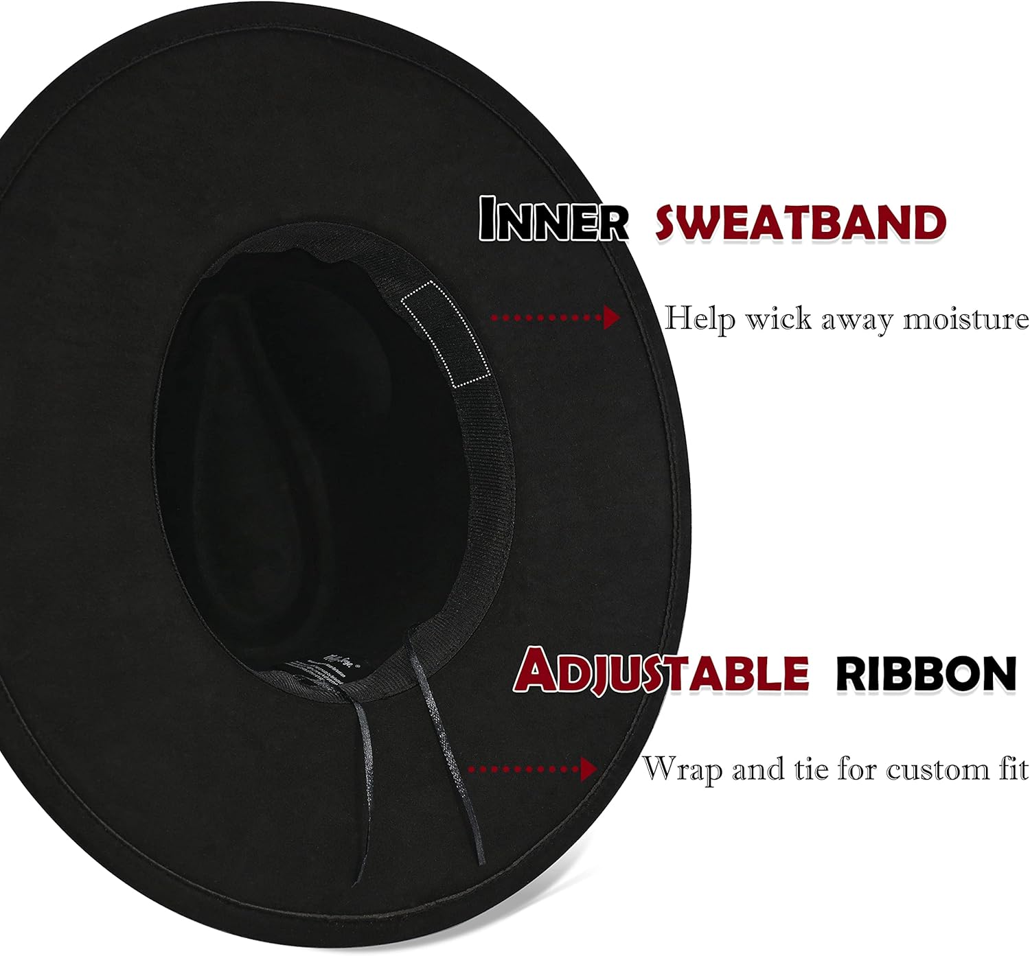 FLUFFY SENSE. Big Wide Brim Fedora Hat for Women - Nashville Outfits Western Hats Women's Felt Panama Rancher Hat - Image 5