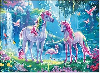 Fishwisdom 200 Pieces Jigsaw Puzzles for Adults and Teens and Kids Family Happy Games Unicorns Princess Puzzle for Kids
