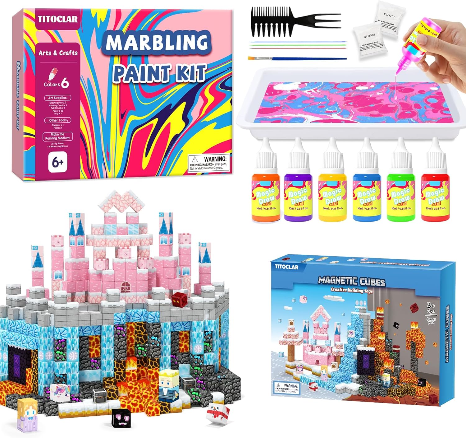 150P Princess Castle Magnetic Blocks,Christmas Gifts for Kids