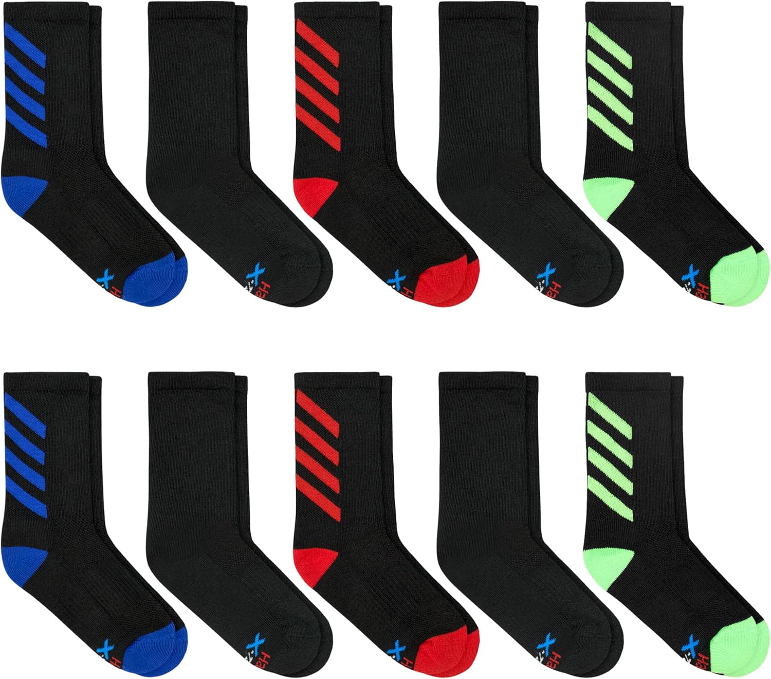 Hanes boys Moves Socks, Breathable Mesh Performance Socks, Crew, Ankle & No Show, Moisture-wicking, 10-pack - Image 2