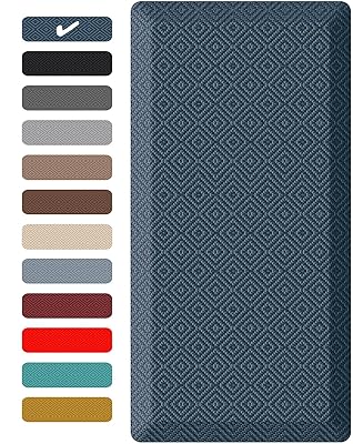 Ophanie Kitchen Mats for Floor, 3/4 inch Thick, 20x39 Anti Fatigue Cushioned Mat, Kitchen Rugs, Waterproof, Comfort Ergonomic Standing Mat for Office, Home, Sink, Black Non-Slip Ridged Bottom
