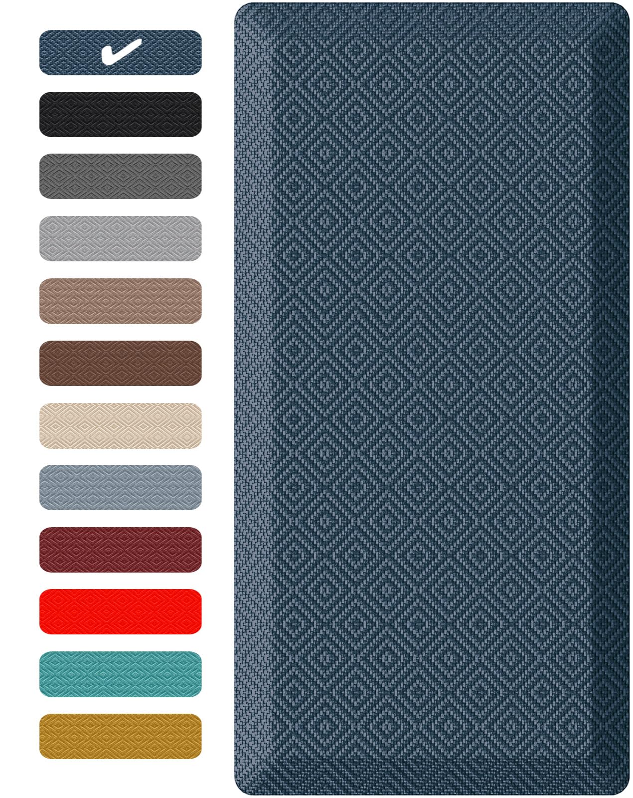 Ophanie Kitchen Mats for Floor, 3/4 Inch Thick Kitchen Rugs, 20'' x 60'' Anti Fatigue Standing Cushioned Mat, Waterproof,Comfort Ergonomic Mat for Office, Home, Sink,Blue Non-Slip Bottom