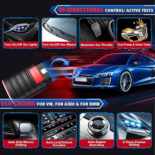 Miniatura 5 de KINGBOLEN Ediag All Systems Obd2 - Escáner Bluetooth, herramienta de diagnóstico OBDII bidireccional con codificación ECU, prueba activa, más de 15