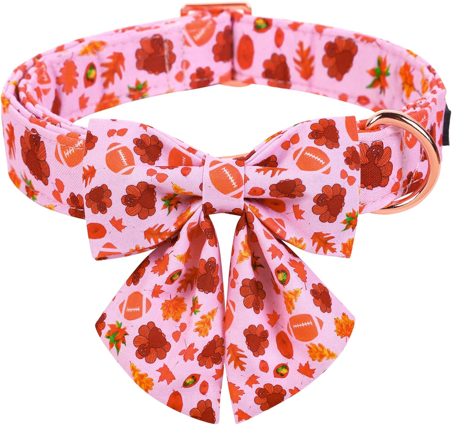 ARING PET Fall Dog Collar Bowtie, Cute Thanksgiving Turkey