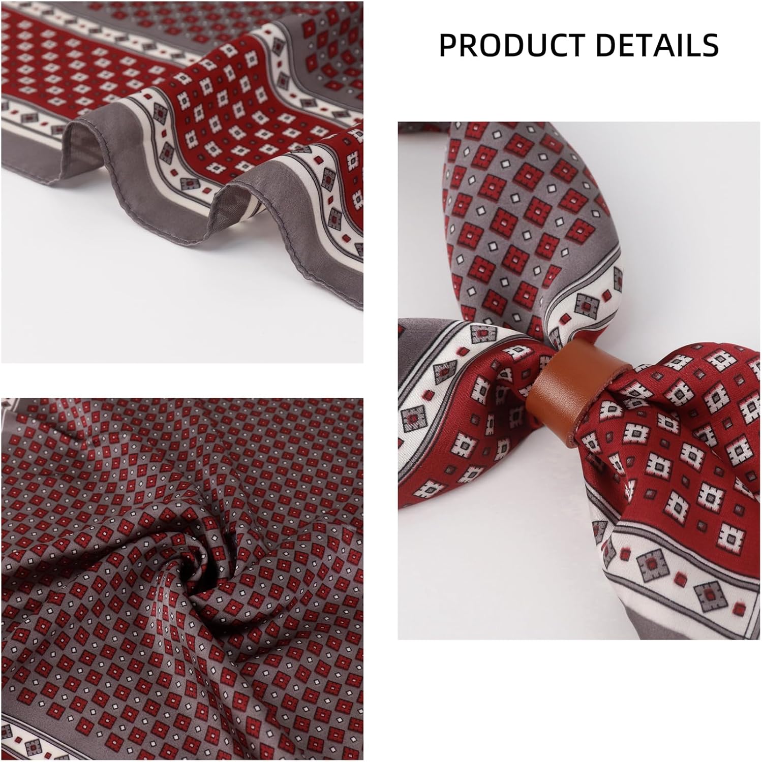 27.5 Inches Square Silk Feeling Neck Scarf for Men Necktie Silk Bandanas Pocket Square Cowboy Scarves - Image 6