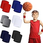 Bememo 12 Pcs Neon Sweatbands Wristband Sweat Wrist Band Competitions Absorbent Sweatbands for Men Women, for Sports, Running(2.36,Black, White, Gray, Red, Dark Blue, Navy Blue)