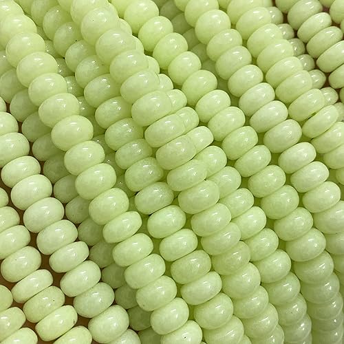 Miniatura 2 de ABCGEMS - Cuentas mexicanas de aragonita verde oliva que brillan en la oscuridad (calcita de cueva, extremadamente raras), piedra curativa, ideal