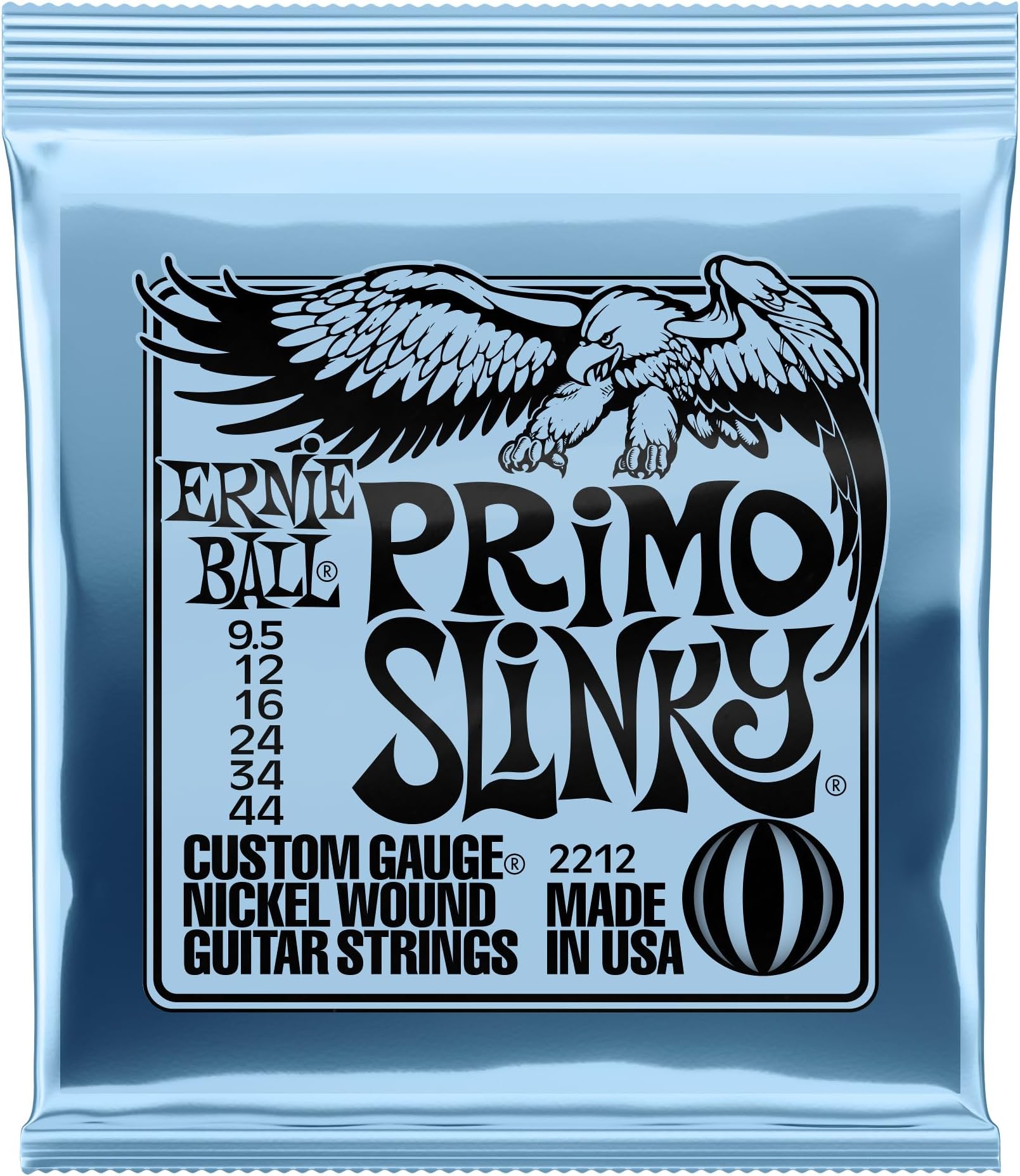Primo Slinky Nickel Wound Electric Guitar Strings, 9.5-44 Gauge (P02212)