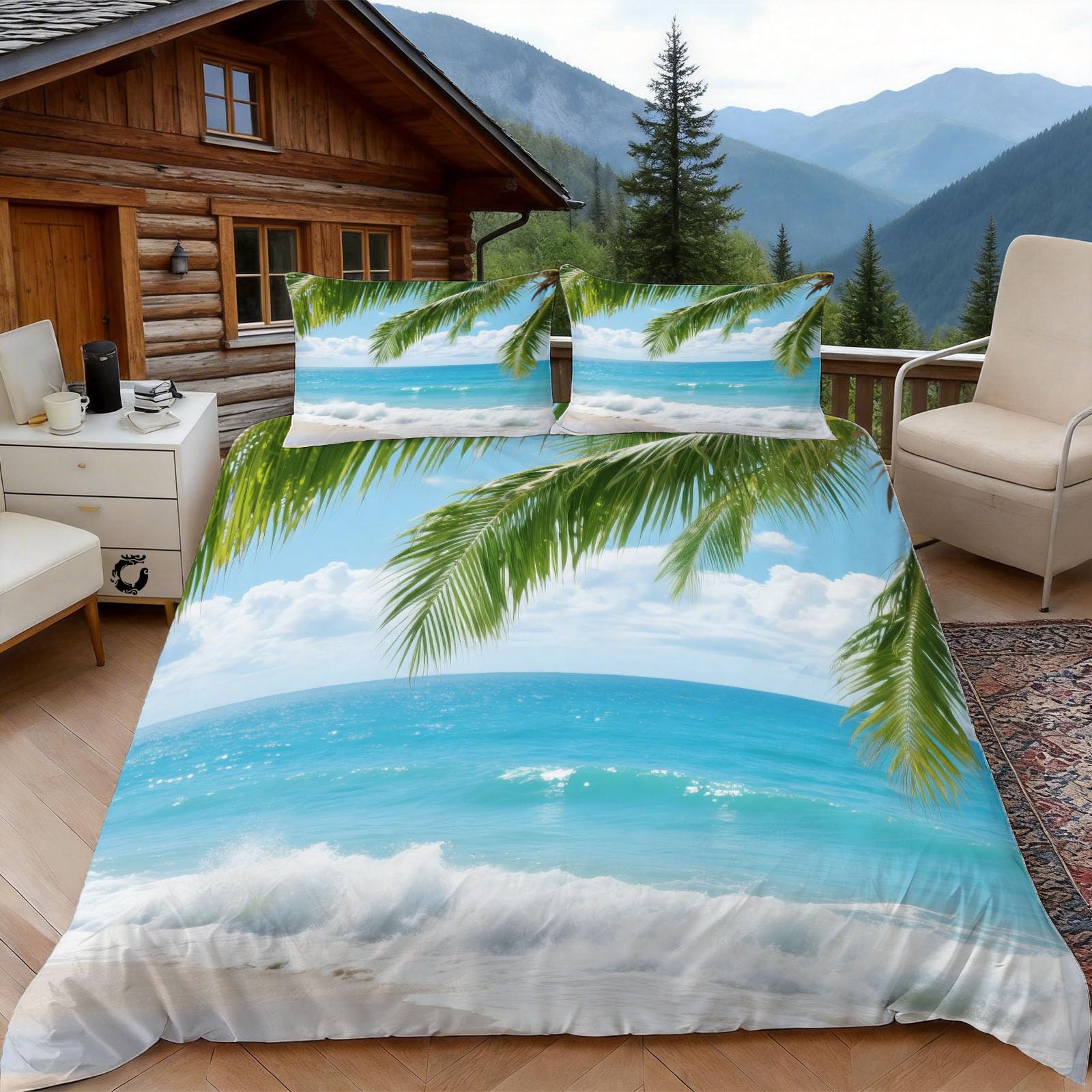 Housse de couette 200x200 paysage de plage pour prolonger l'esprit des vacances