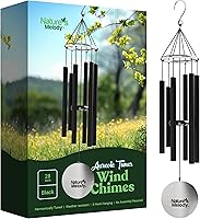 Vista 23 de Nature's Melody Aureole Tunes Wind Chimes – Campanilla de viento para exteriores con 6 tubos afinados a escala pentatónica de Do, aluminio 100%