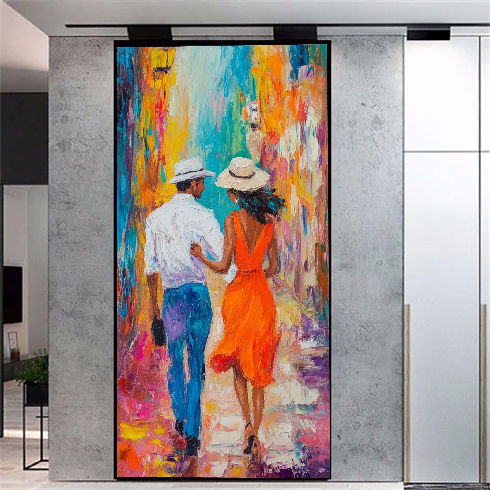 Malen Nach Zahlen XXL 80x120cm Knitterfreie Leinwand Paare Malen Nach Zahlen Erwachsene mit Rahmen, DIY Kreativ Set für Erwachsene mit 3 Pinseln und Acrylfarbe, Zimmer Deko Aesthetic Abstrakt,d314k