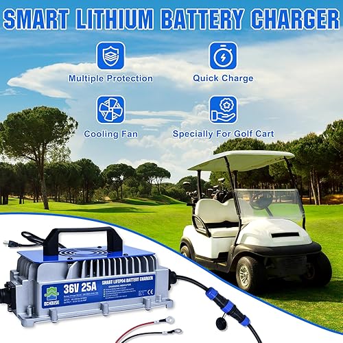 Miniatura 8 de DC HOUSE Batería Lifepo4 de litio para carritos de golf de 36 V 50 AH, con cargador de 36 V 25 A, Bluetooth BMS integrado de 2C 100 A, corte de baja
