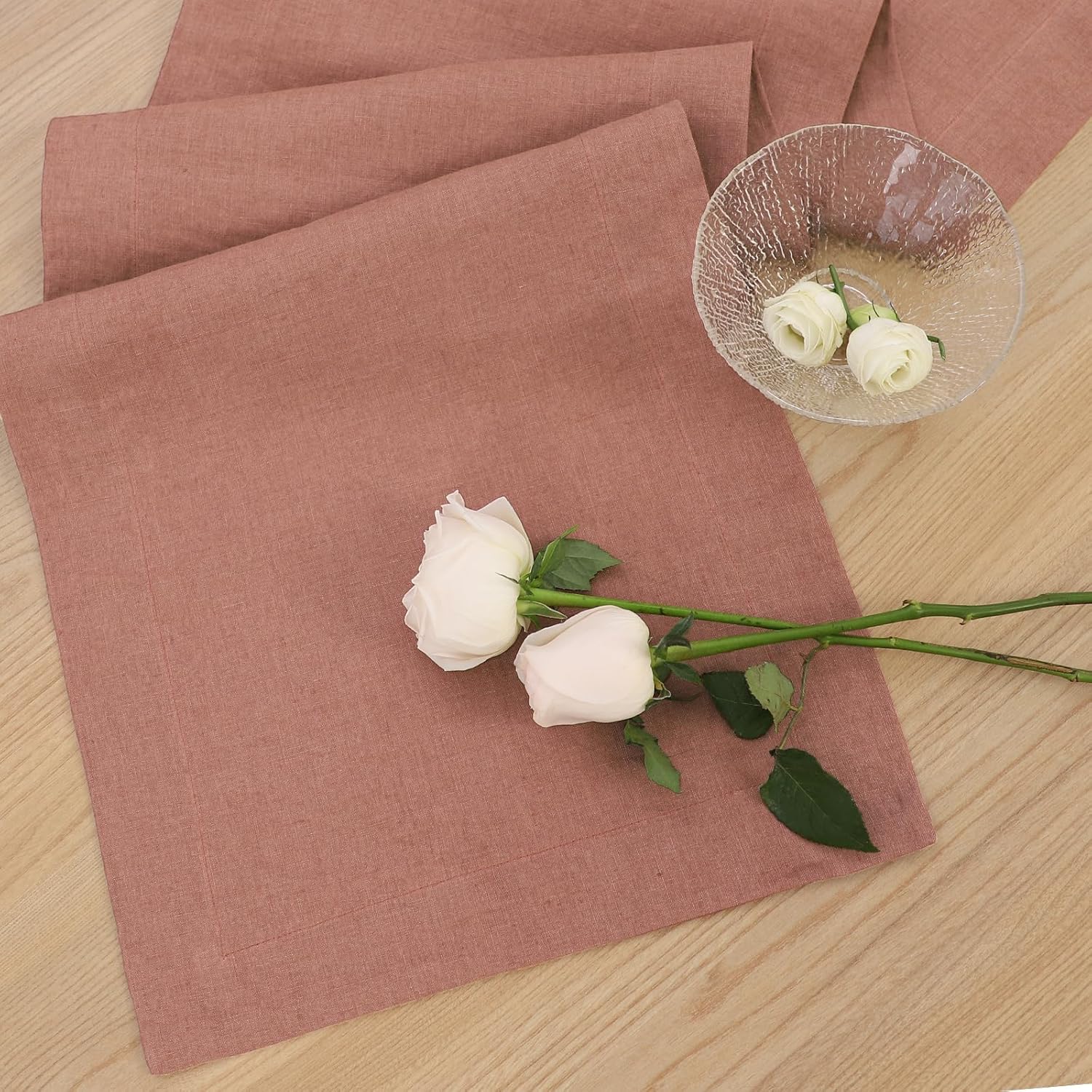 Linen Table Runner 72 Inches Long, 100% Natural Table Runners for Coffee Table Kitchen Dining Dresser Fall Thanksgiving Christmas New Year Holiday(Walnut Brown,14x72)