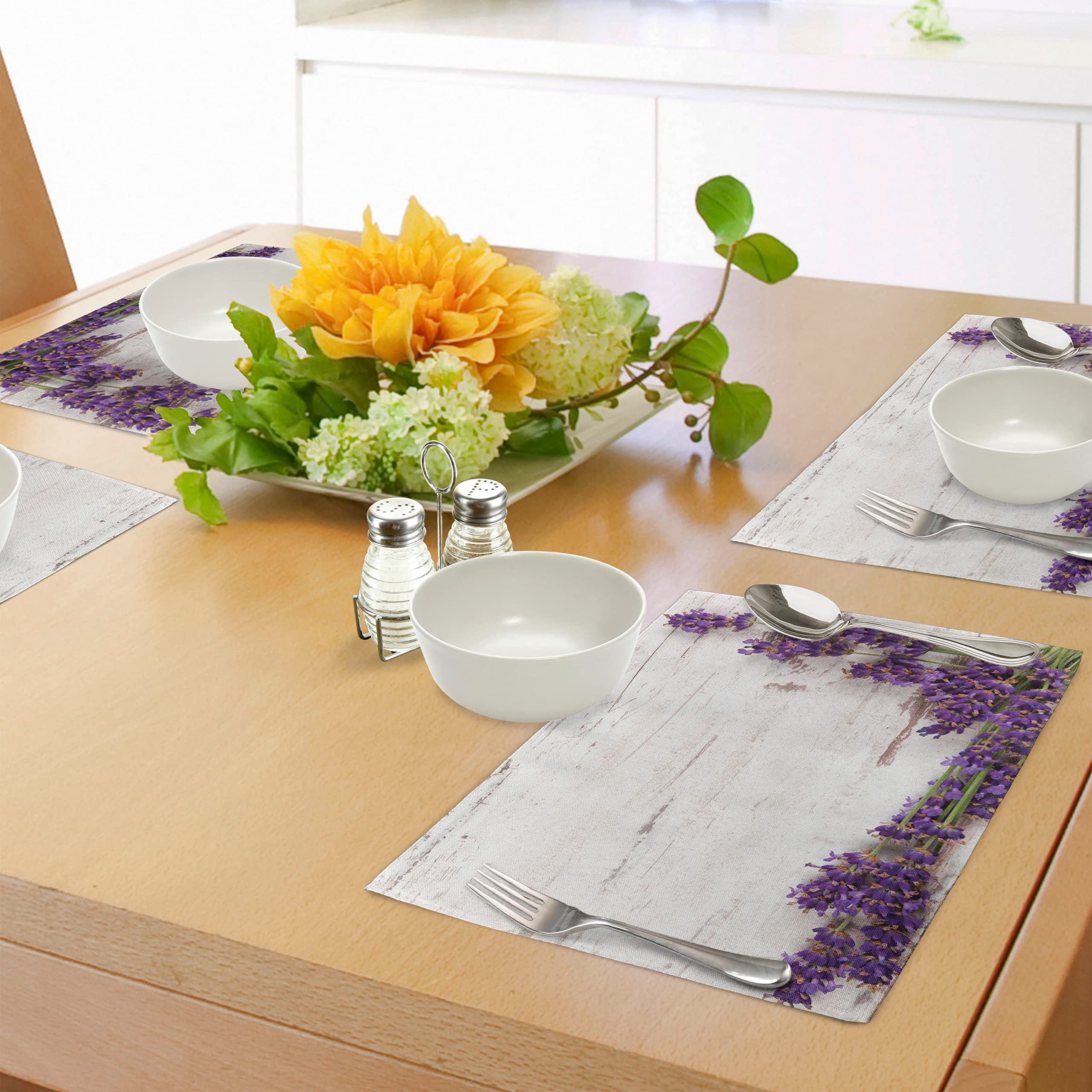 Tovagliette americane lavabili XXL, set da 4 pezzi in PVC rettangolari 28,5x43 cm, decorate con tema KANDINSKYJ, da colazione pranzo cena, da tavola in cucina, bar, pizzeria, pub, birreria, ristorante