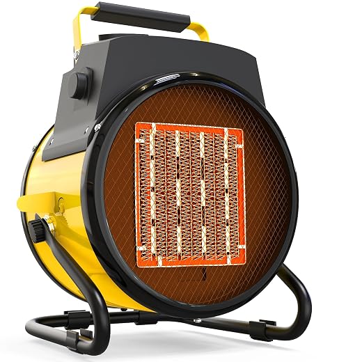 Outdoor Heater for Patio, 1500W Electric Garage Outdoor Heaters with 3 Modes, 3s Fast Heating, with Overheat Protection, Electric Space Heaters for Patio, Garage, Greenhouse, Office