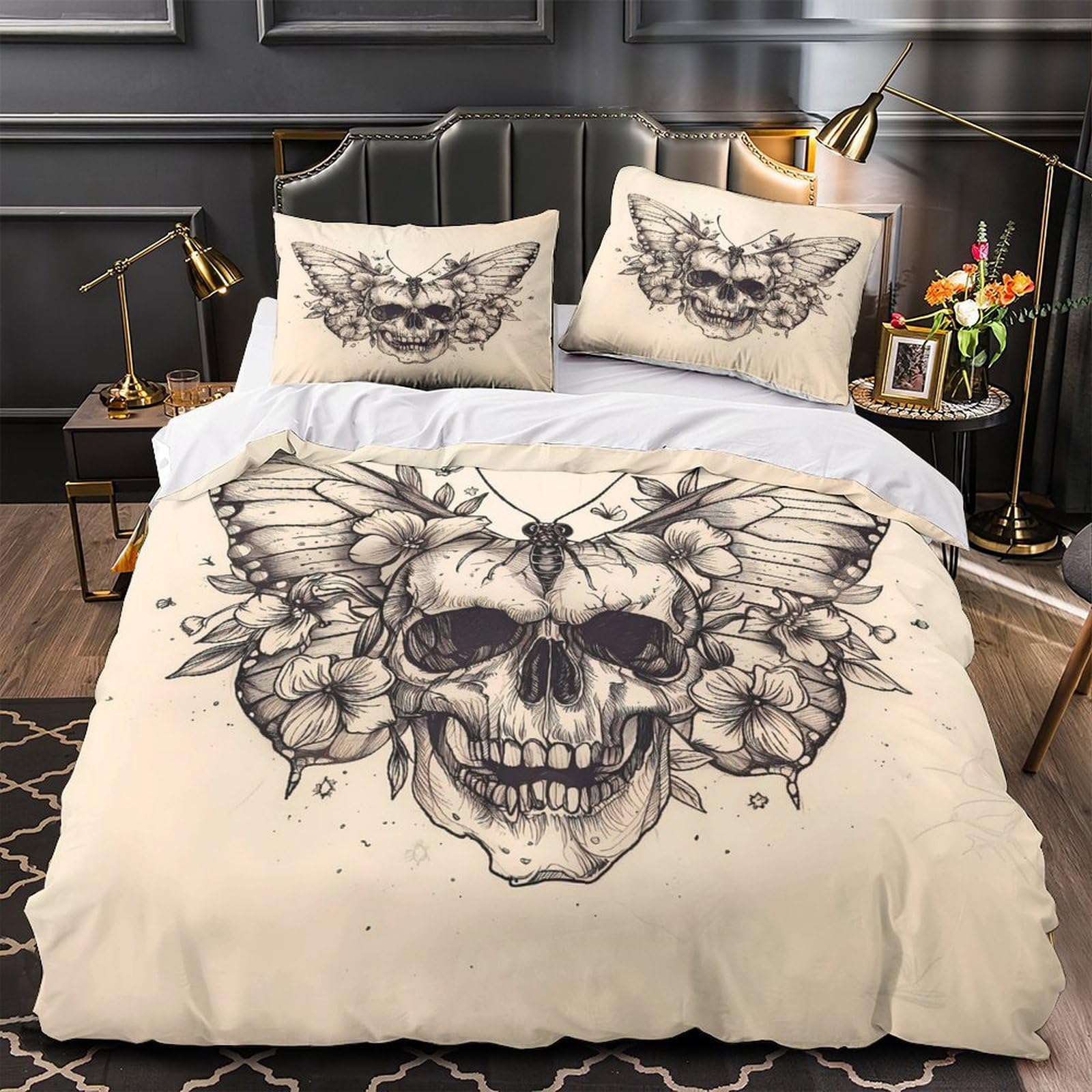 Housse de couette skieurs 3D 260x220cm en microfibre douce avec taies