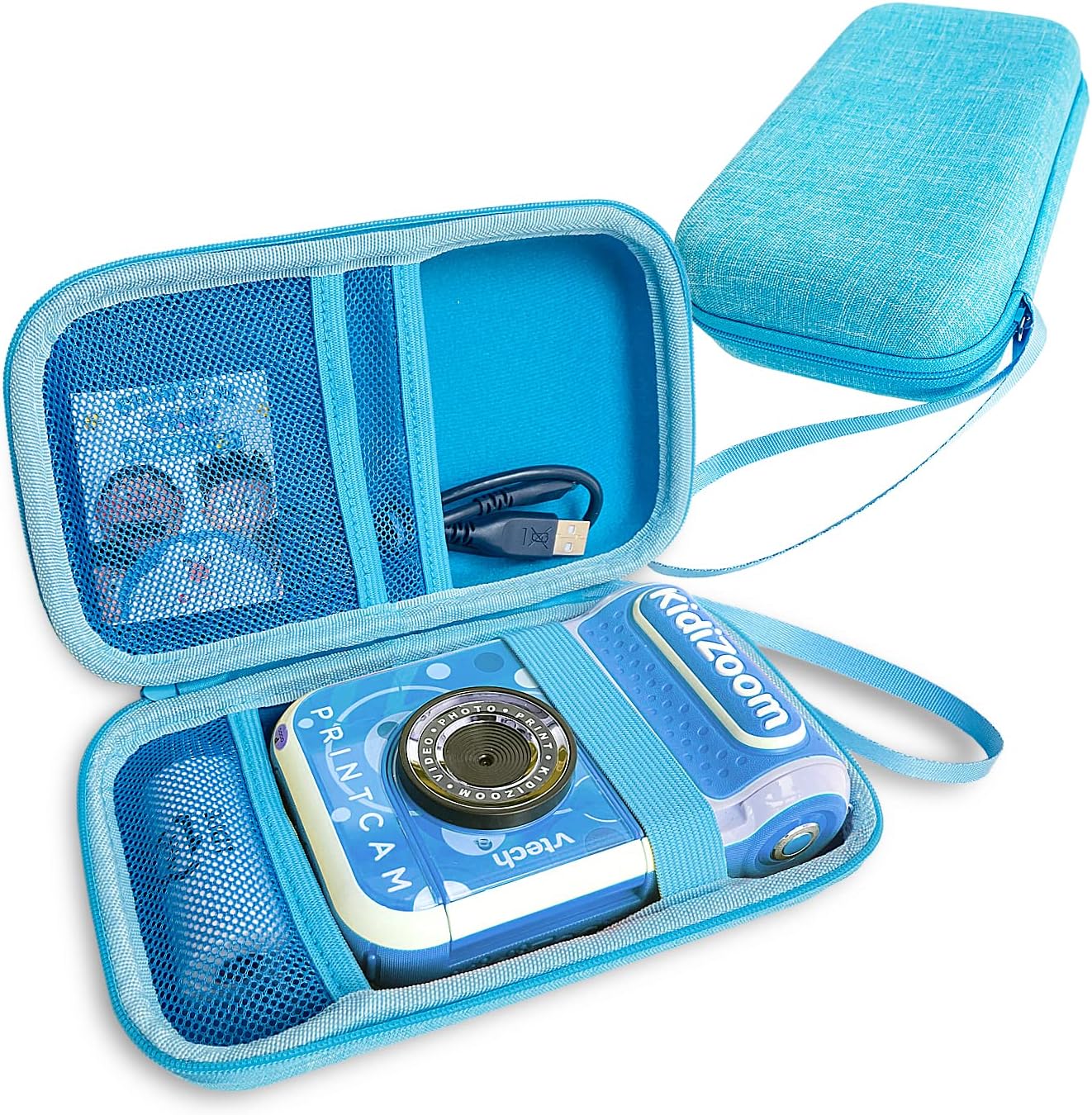 RAWECUDHard Camera Case for VTech KidiZoom PrintCam, Travel Storage Box for VTech KidiZoom PrintCam Paper Refill Pack Accessories(Case Only) (Blue Case)