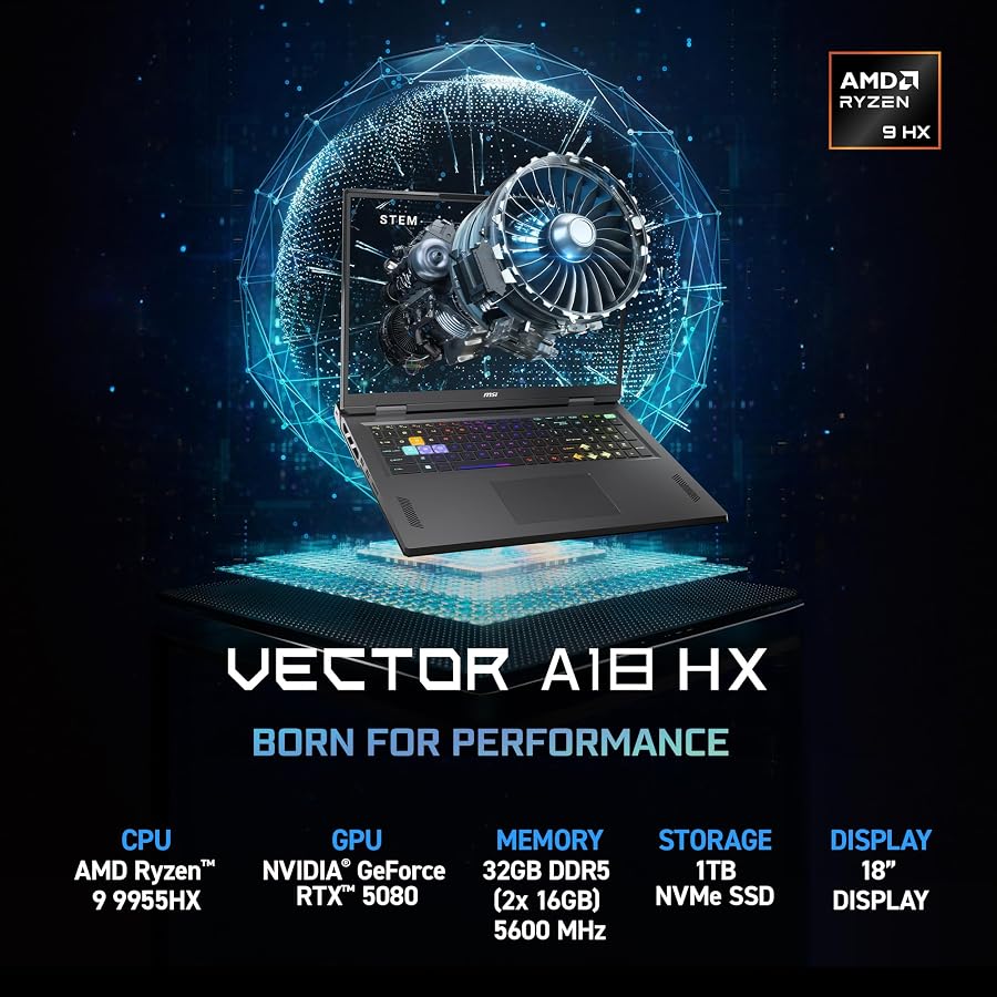 msi Vector A18 HX 18” 240Hz QHD+ Gaming Laptop:, photo 2 of 4
